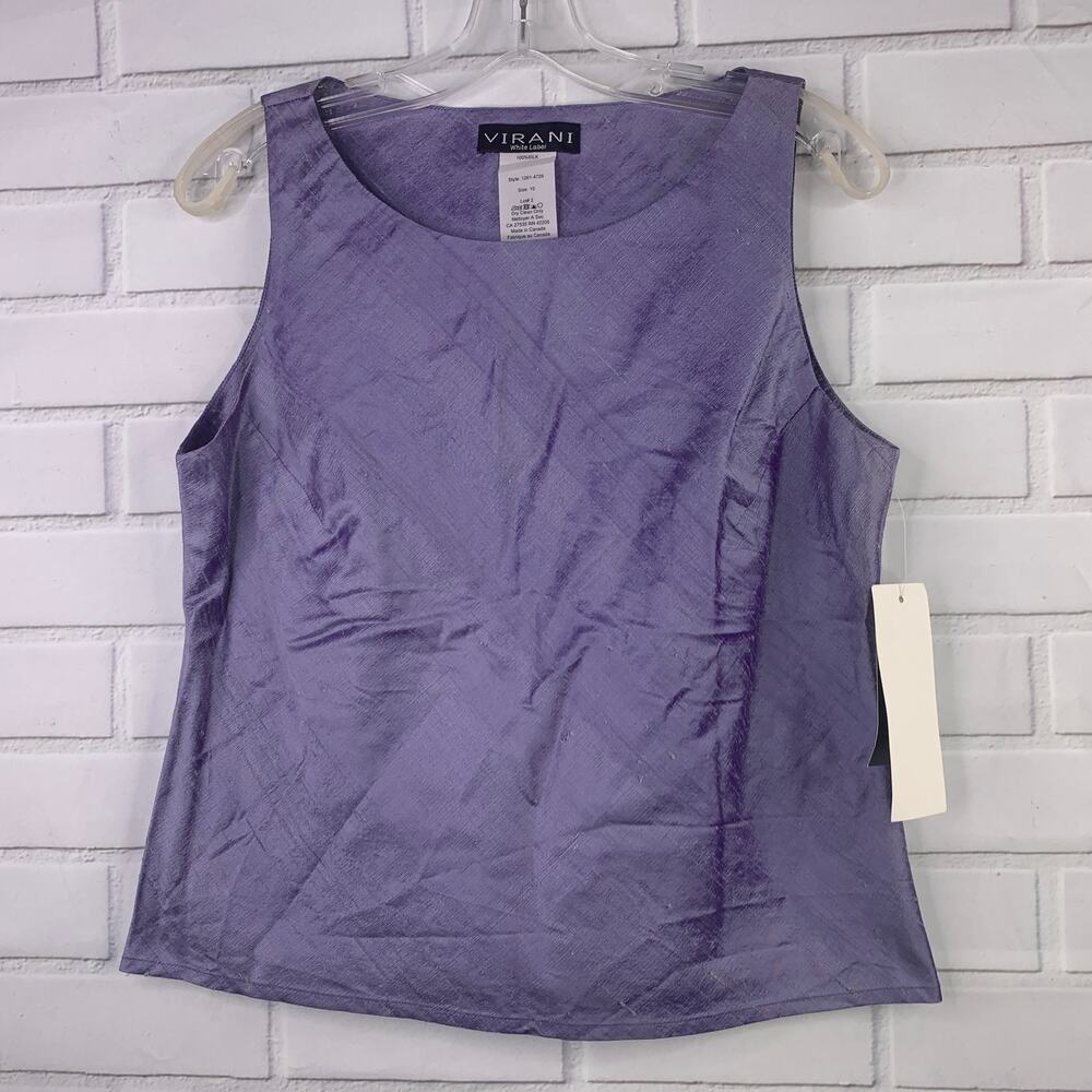 vintage Y2K NWT Virani shantung silk tank Purple Rain size 10 White Label